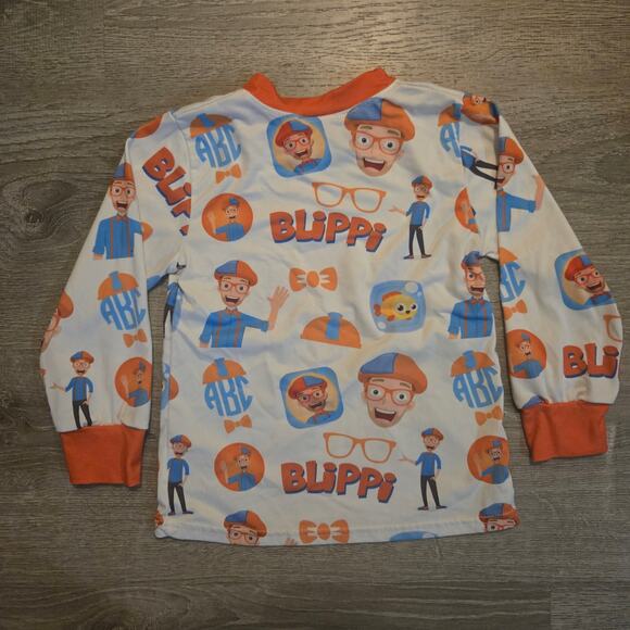 Boutique - Blippi Inspired Size 3T Two Piece LS Pj Pajamas White Orange Blue - Picture 4 of 7